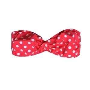 Mossimo bright pink polka dot twist strapless bandeau bikini top size medium​